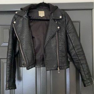 Silence + Noise faux leather black jacket in XS